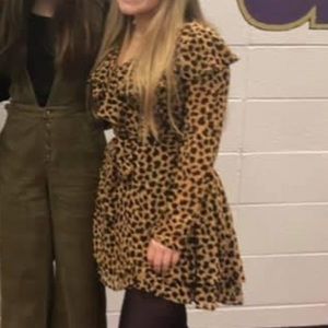 Cheetah wrap dress